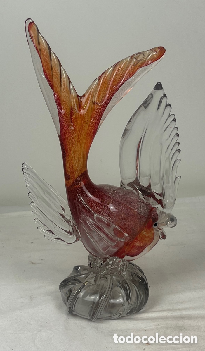 Antig&uuml;edades: GRAN PEZ DE CRISTAL DE MURANO - 33 CM - Foto 4