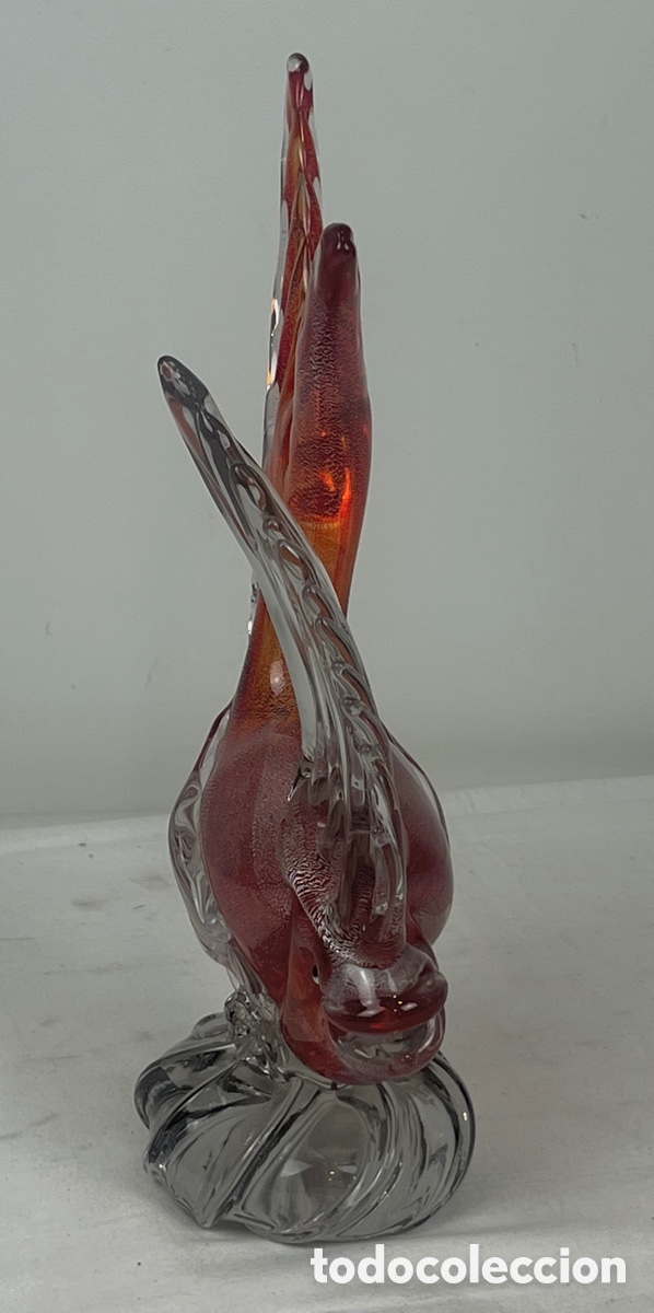 Antig&uuml;edades: GRAN PEZ DE CRISTAL DE MURANO - 33 CM - Foto 5