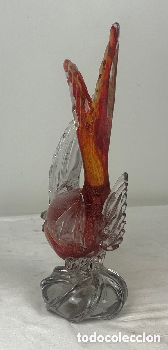 Antig&uuml;edades: GRAN PEZ DE CRISTAL DE MURANO - 33 CM - Foto 6