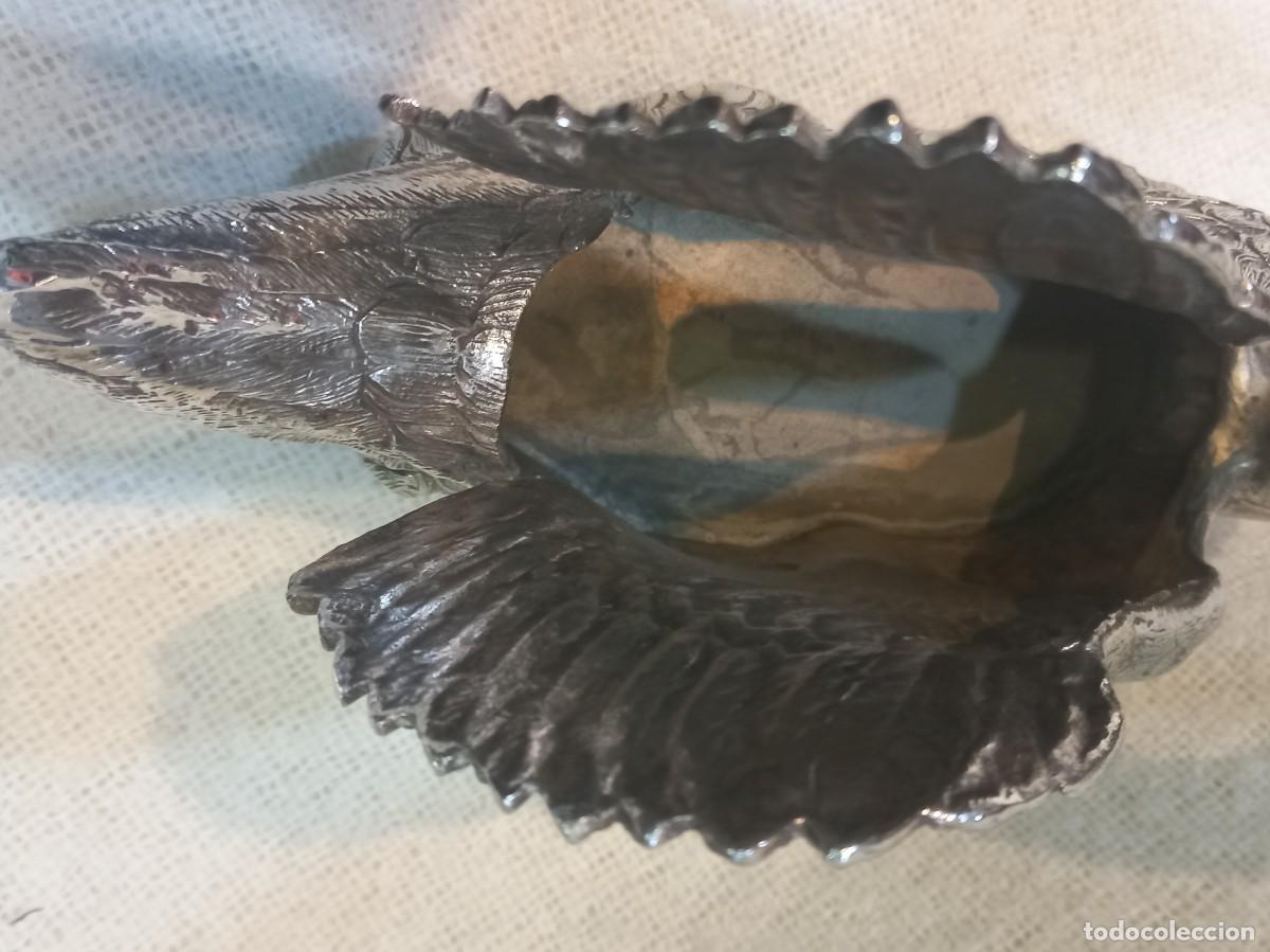 Antig&uuml;edades: DOS CISNES &uml;ALPACA PLATEADA&uml; 21cm y 19cm - Foto 9