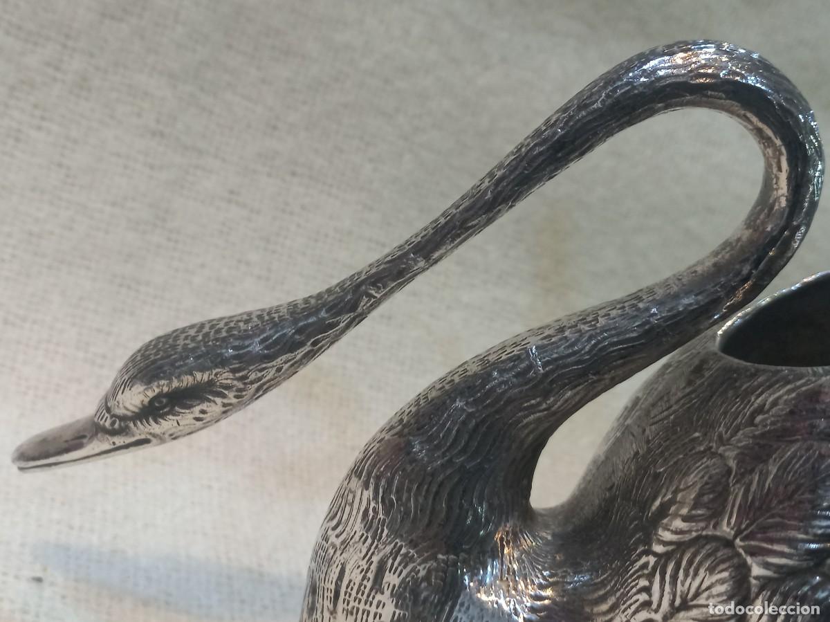 Antig&uuml;edades: DOS CISNES &uml;ALPACA PLATEADA&uml; 21cm y 19cm - Foto 13