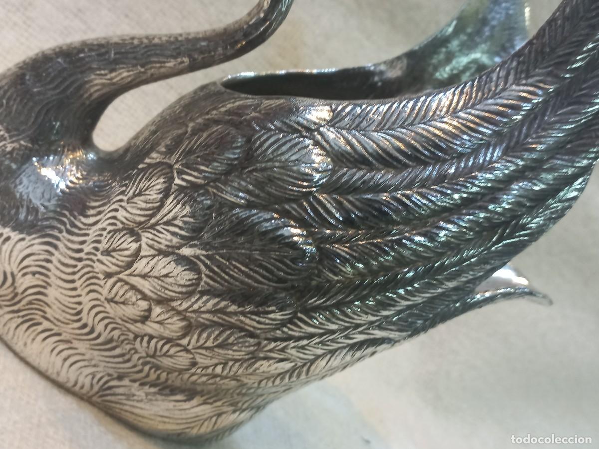 Antig&uuml;edades: DOS CISNES &uml;ALPACA PLATEADA&uml; 21cm y 19cm - Foto 14