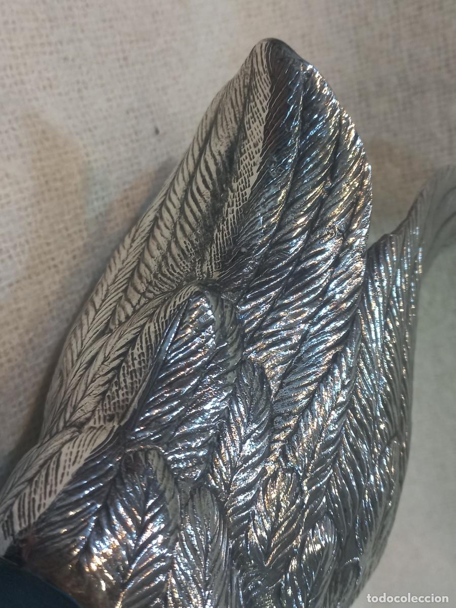 Antig&uuml;edades: DOS CISNES &uml;ALPACA PLATEADA&uml; 21cm y 19cm - Foto 15