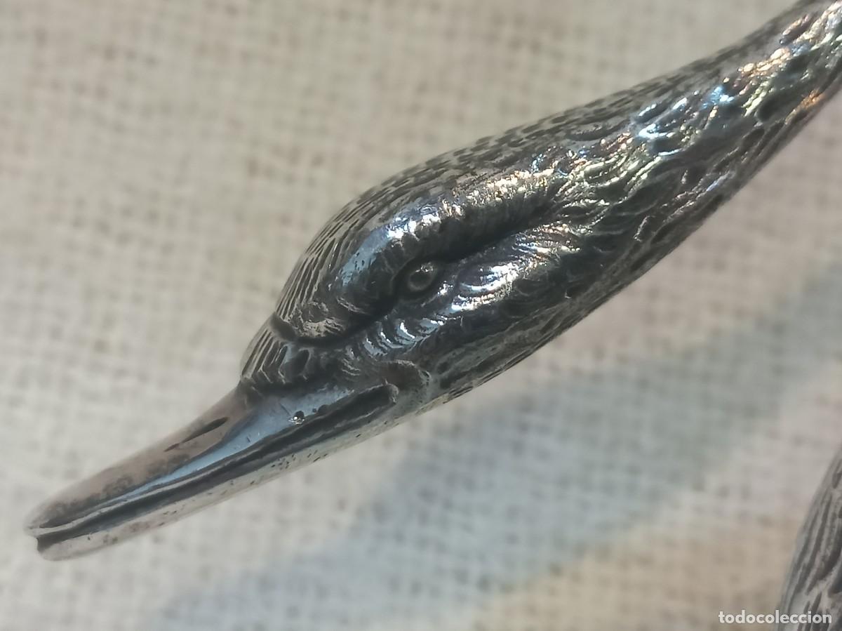 Antig&uuml;edades: DOS CISNES &uml;ALPACA PLATEADA&uml; 21cm y 19cm - Foto 17