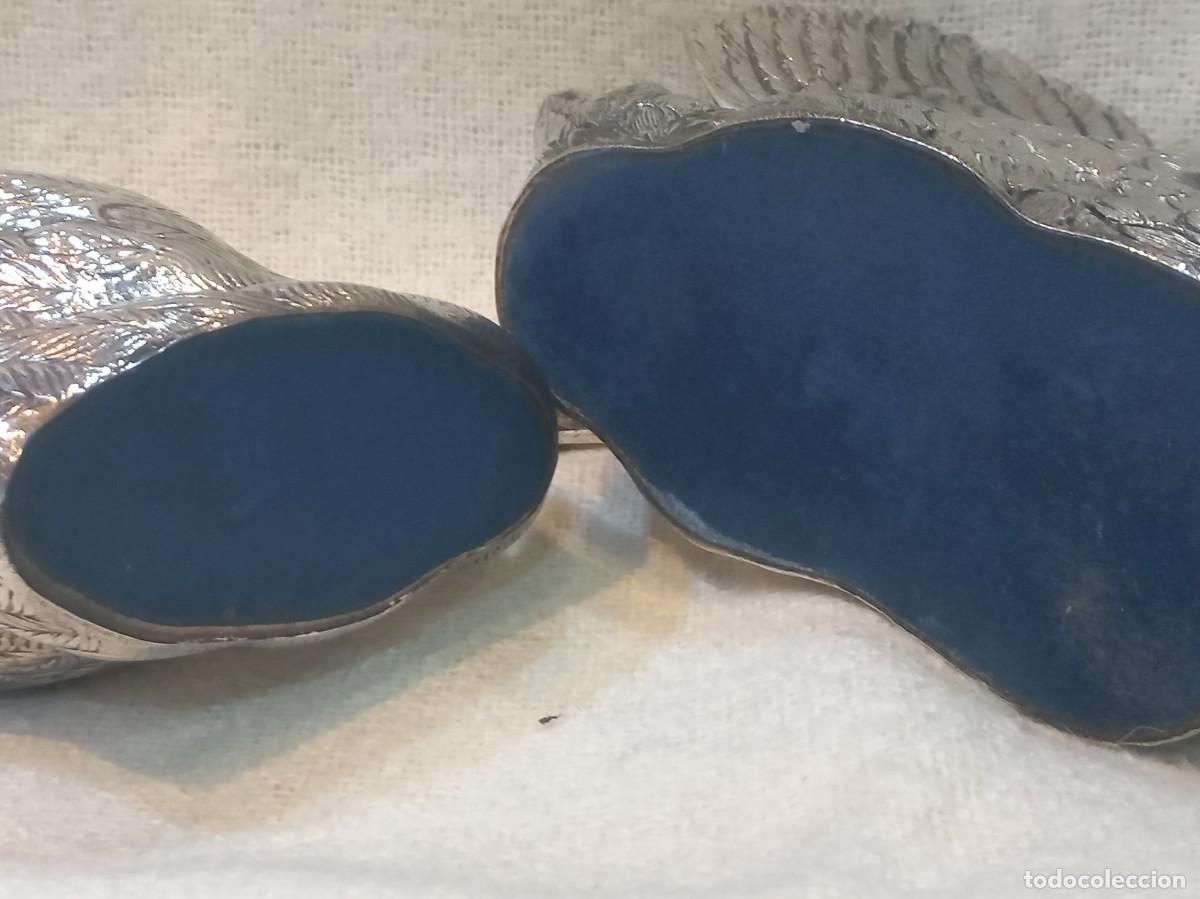 Antig&uuml;edades: DOS CISNES &uml;ALPACA PLATEADA&uml; 21cm y 19cm - Foto 20
