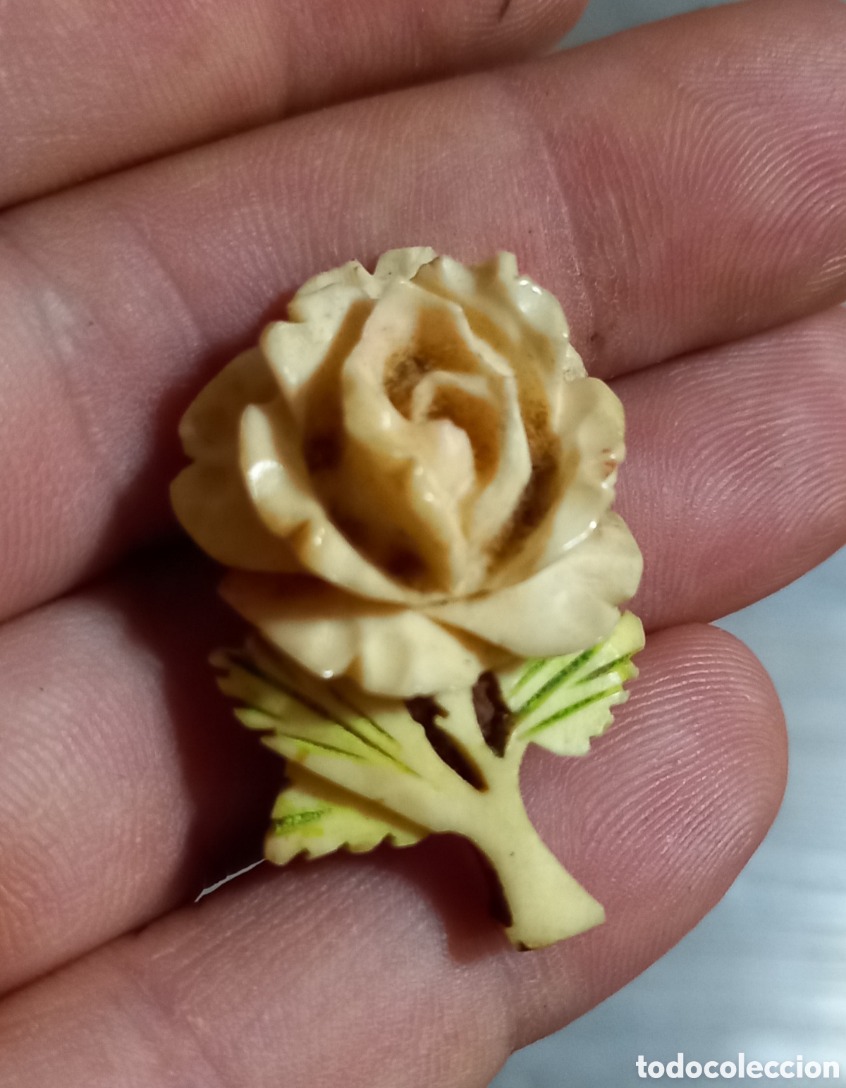 Antig&uuml;edades: ANTIGUO BROCHE O IMPERDIBLE ROSA