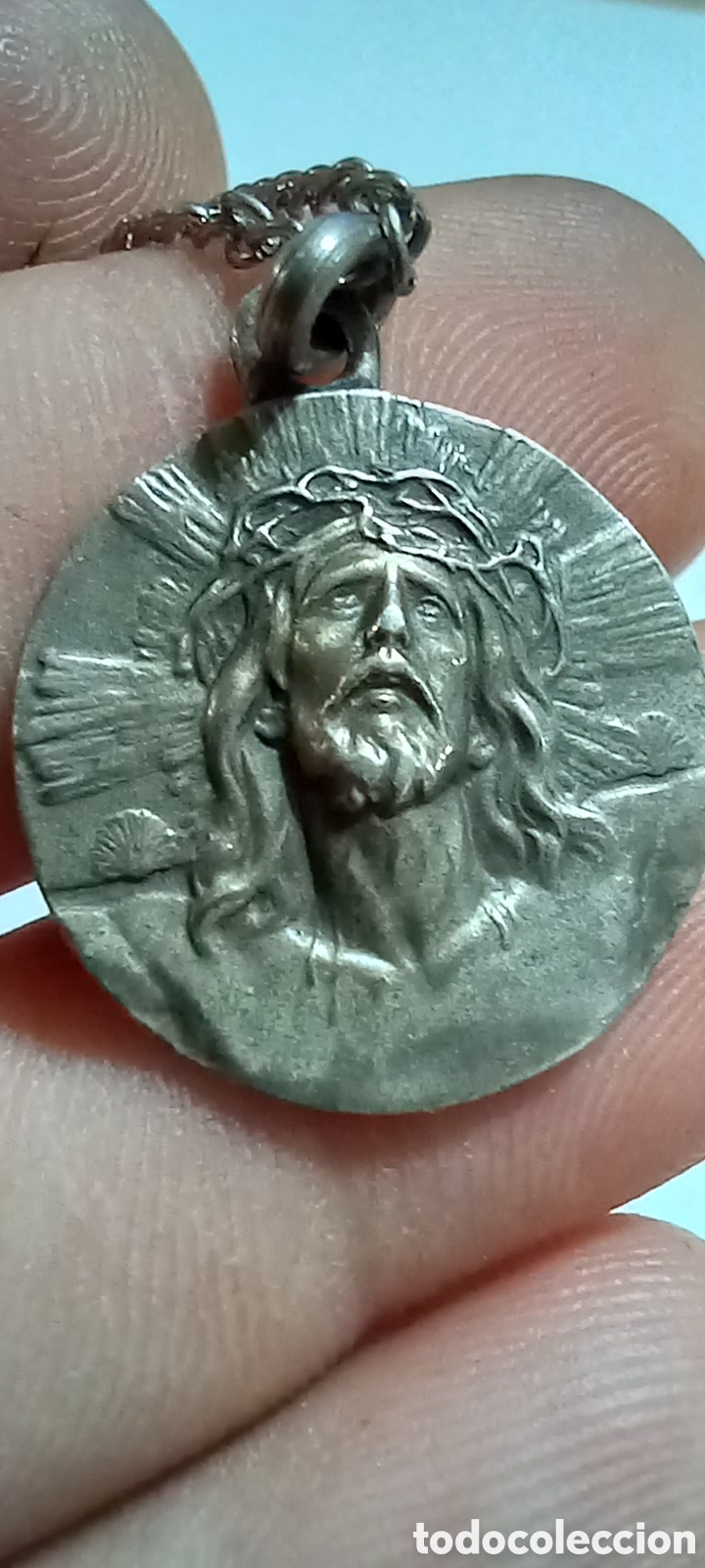 Antig&uuml;edades: ANTIGUA MEDALLA DE CRISTO - Foto 1