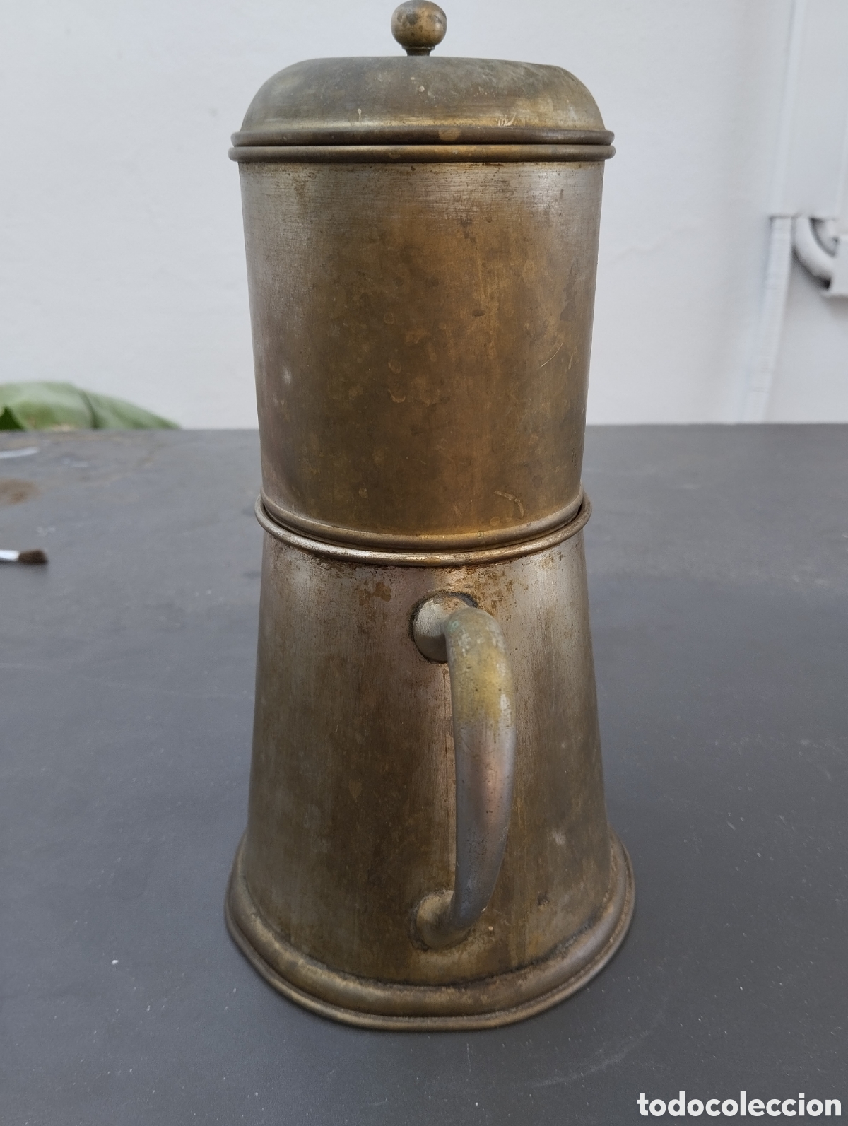 Antig&uuml;edades: lote de cafetera y azucarera de metal - Foto 2