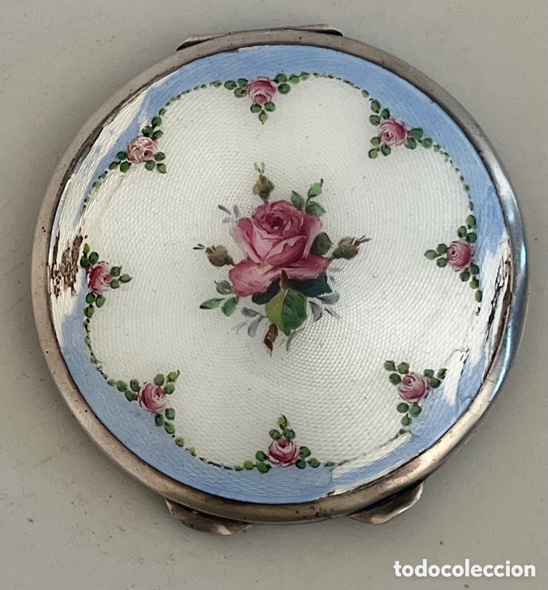 Antig&uuml;edades: POLVERA DE PLATA Y ESMALTE GILLOCH&Eacute; - Foto 1