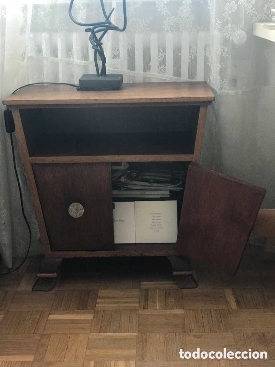 Antig&uuml;edades: Cama y mesita de madera maciza de casta&ntilde;o - Foto 8