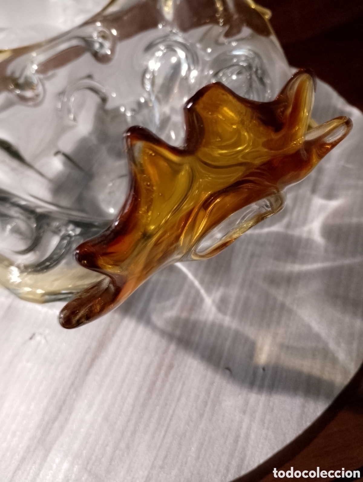 Antig&uuml;edades: CENTRO DE MESA CRISTAL TOPACIO - Foto 4