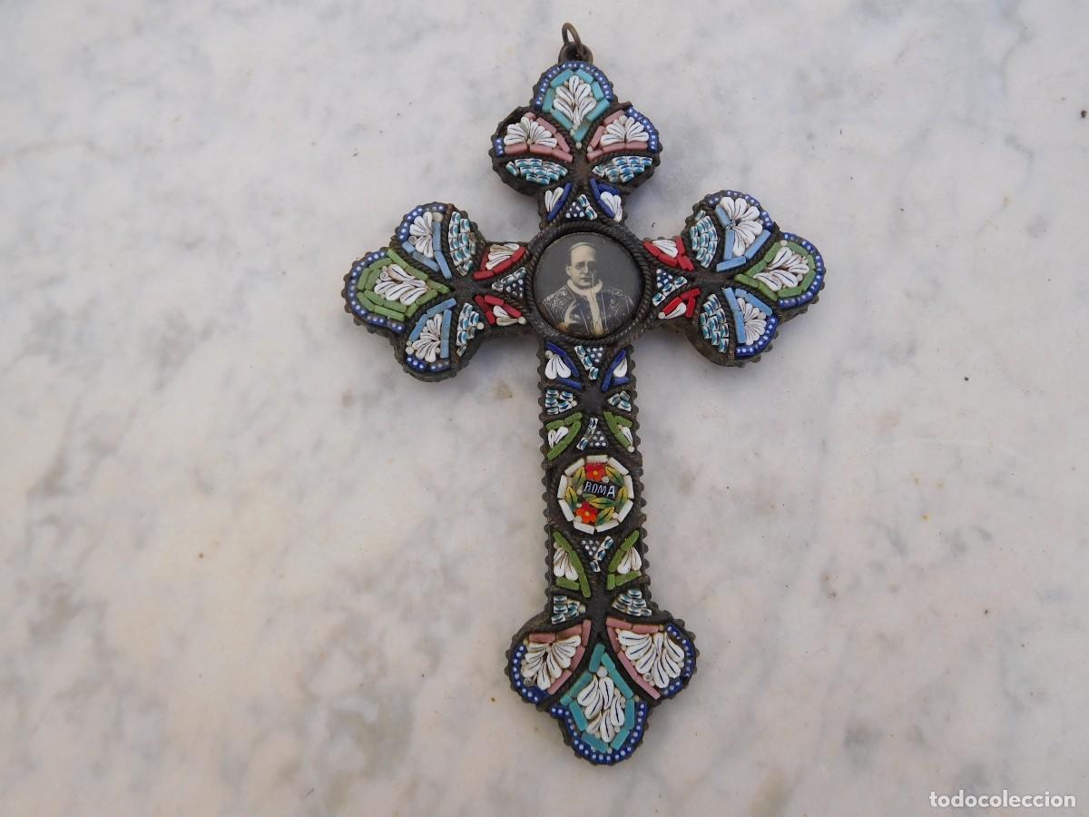 Antig&uuml;edades: Cruz antigua de micro mosaico - Foto 1