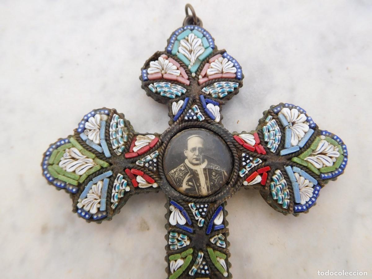 Antig&uuml;edades: Cruz antigua de micro mosaico - Foto 2