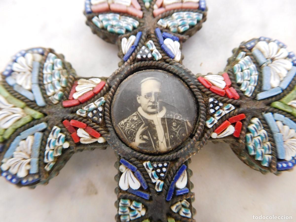 Antig&uuml;edades: Cruz antigua de micro mosaico - Foto 4