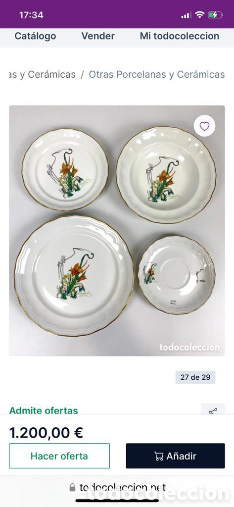 Antig&uuml;edades: Vajilla &rdquo;Las flores dalinianas&rdquo; doce servicios. - Foto 14