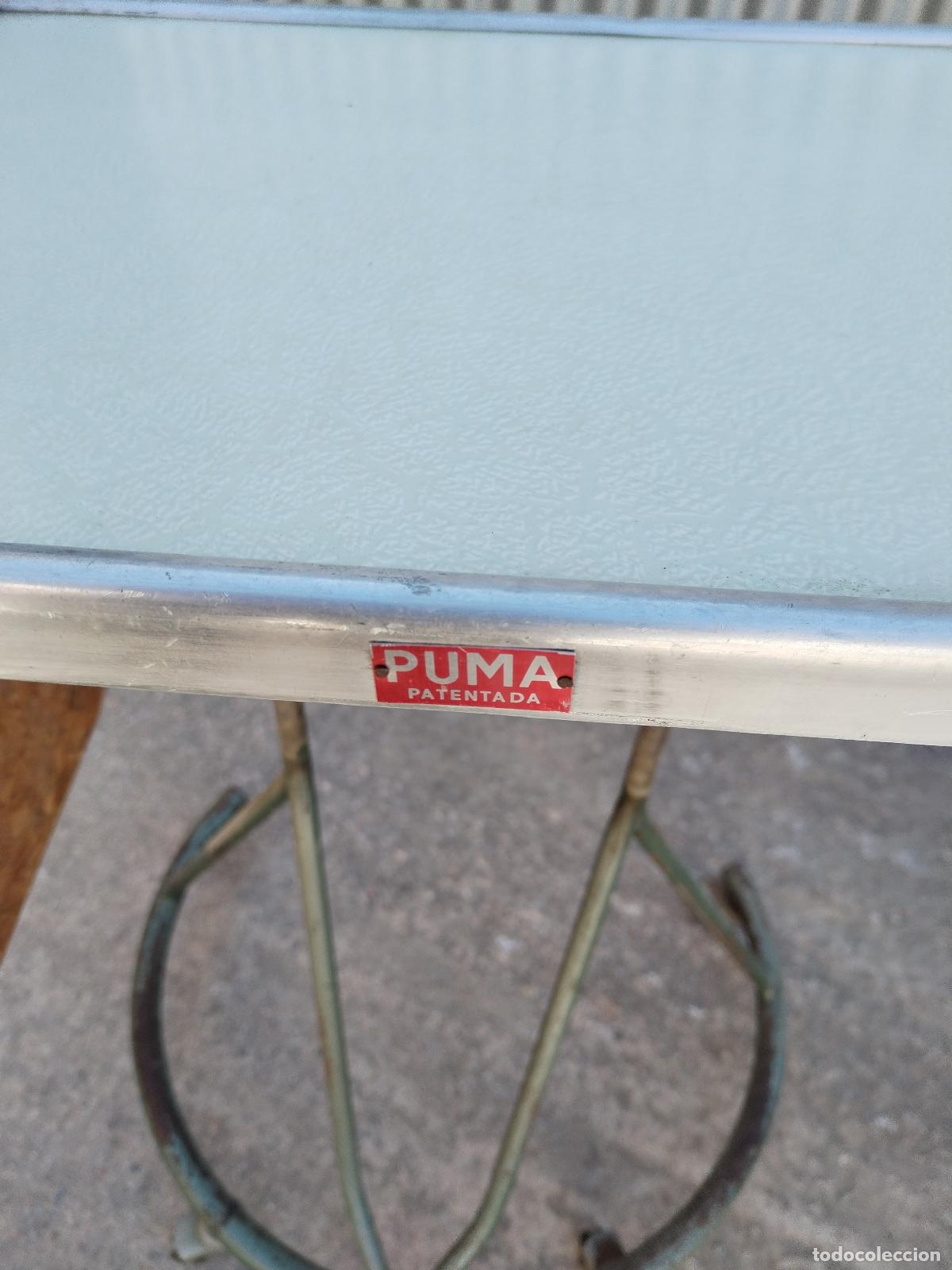 Antig&uuml;edades: mesa con ala industrial marca puma - Foto 6