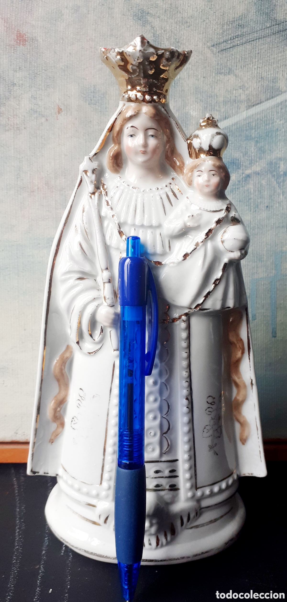 Antig&uuml;edades: Virgen en porcelana biscuit - Foto 2