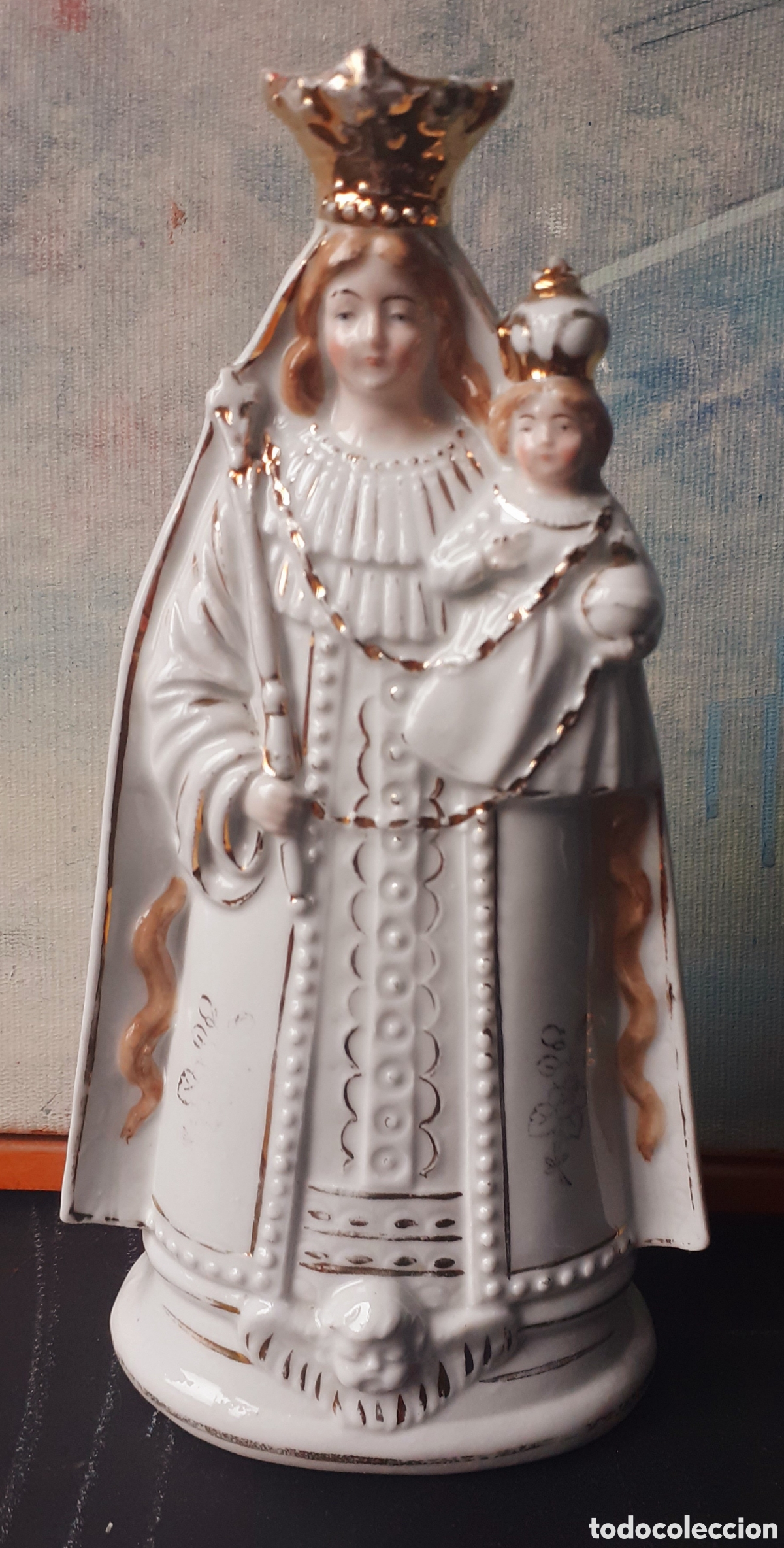 Antig&uuml;edades: Virgen en porcelana biscuit - Foto 5