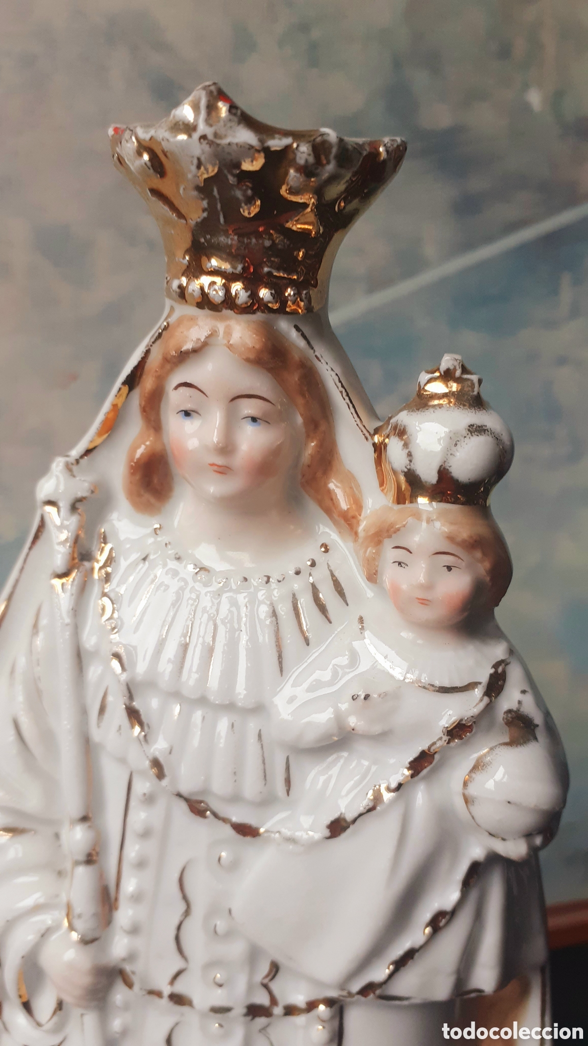 Antig&uuml;edades: Virgen en porcelana biscuit - Foto 1