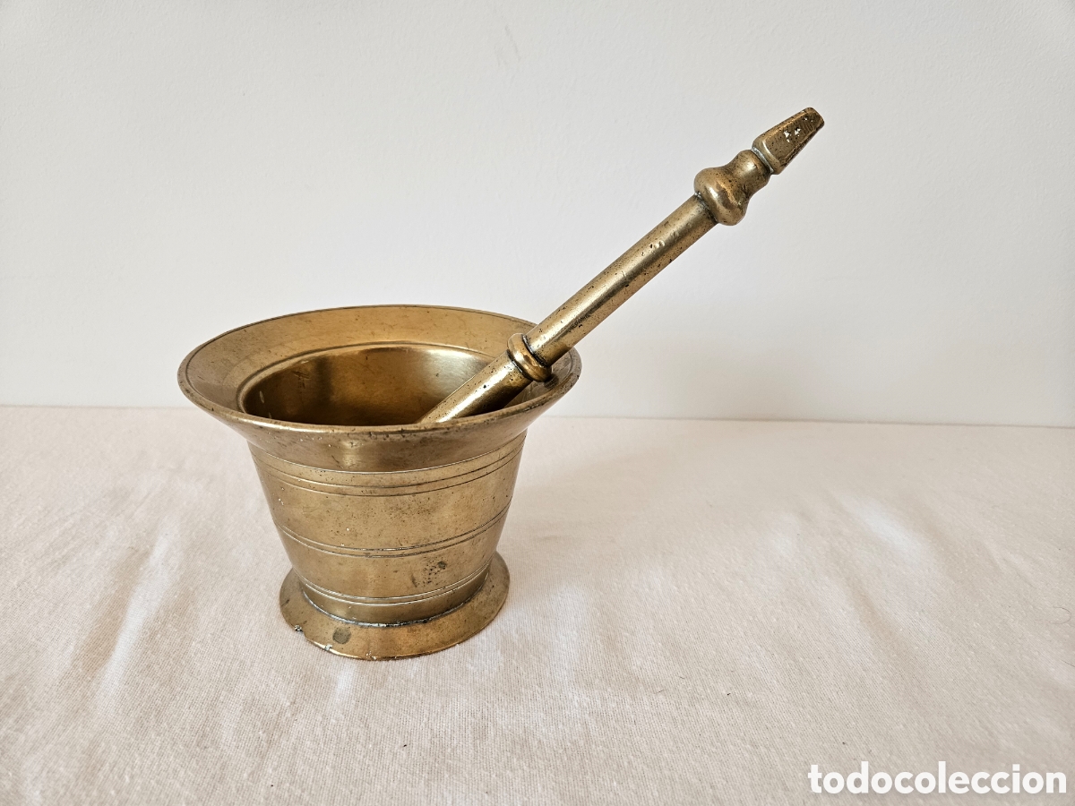 Antig&uuml;edades: Mortero Almirez grande Bronce - Foto 1