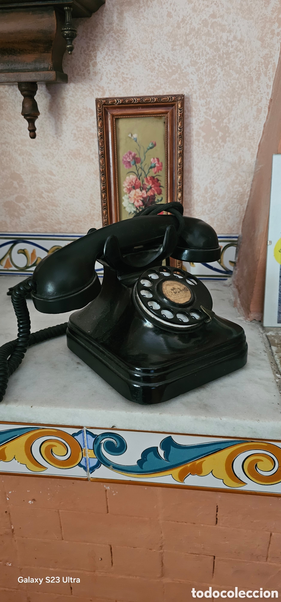Antig&uuml;edades: Tel&eacute;fono baquelita negro - Foto 1