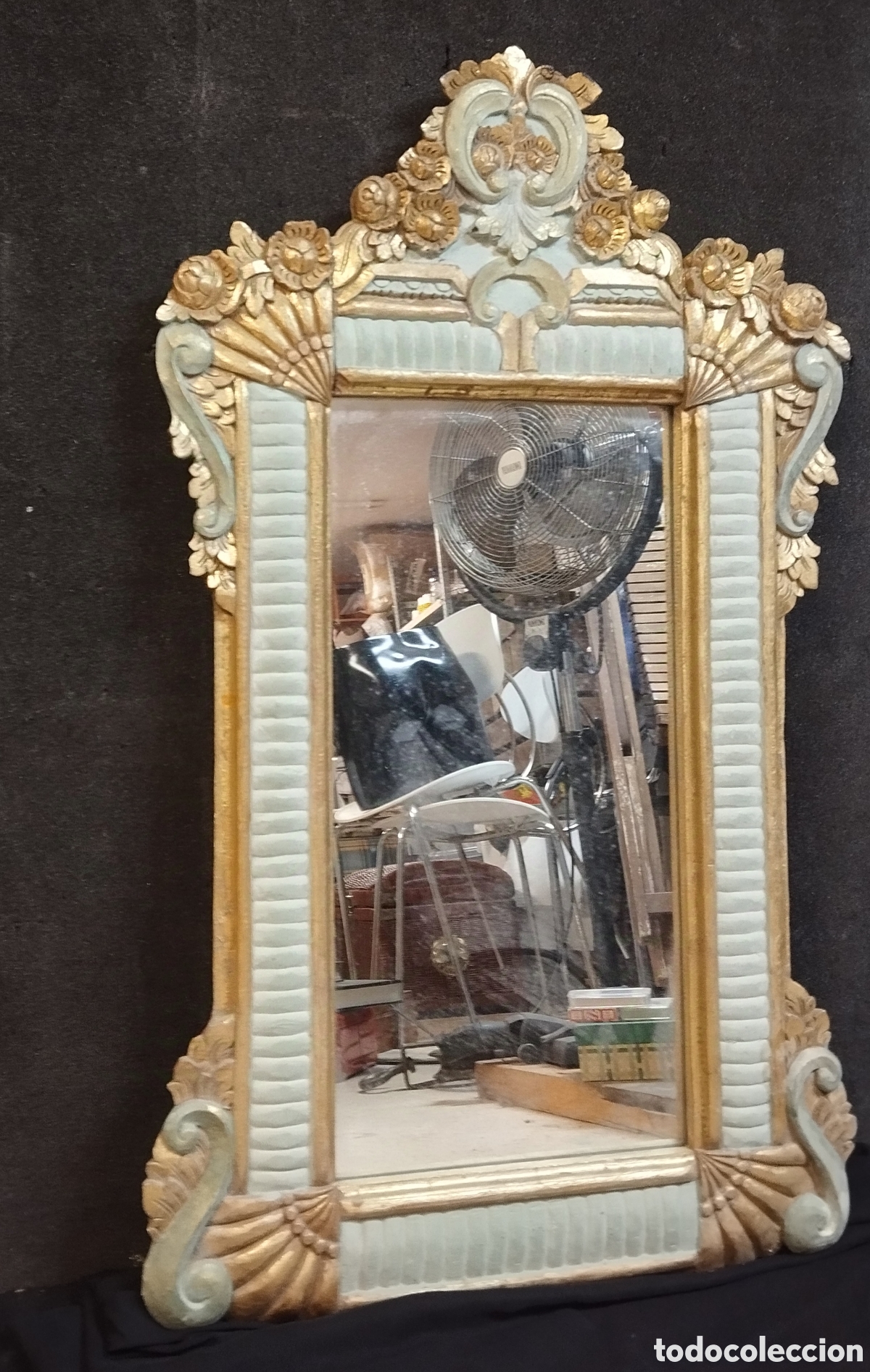Antig&uuml;edades: Antiguo espejo de madera 100/68 - Foto 3