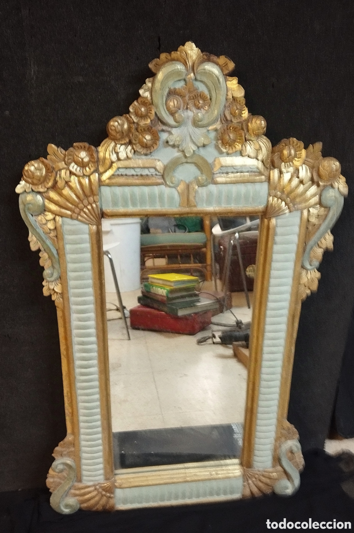 Antig&uuml;edades: Antiguo espejo de madera 100/68 - Foto 6