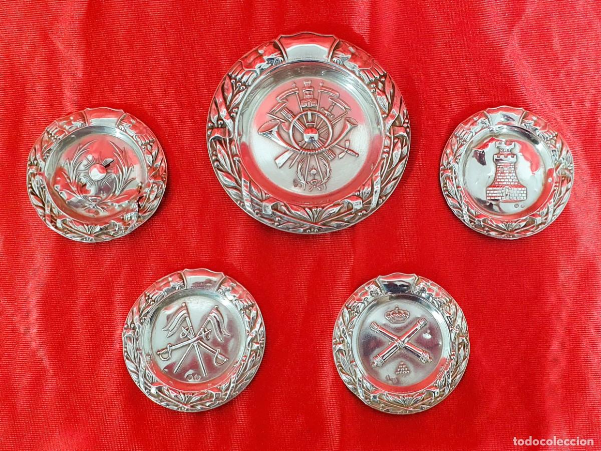 Antig&uuml;edades: Lote de cinco platos de plata - Foto 1