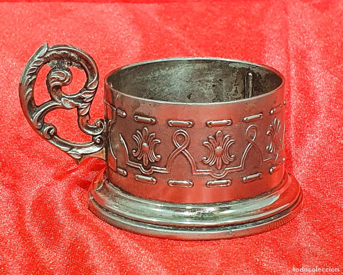 Antig&uuml;edades: Antiguo porta vasos de plata - Foto 2