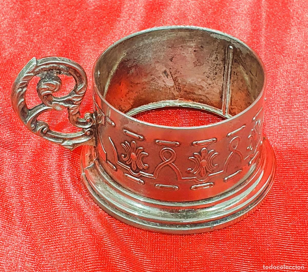 Antig&uuml;edades: Antiguo porta vasos de plata - Foto 3