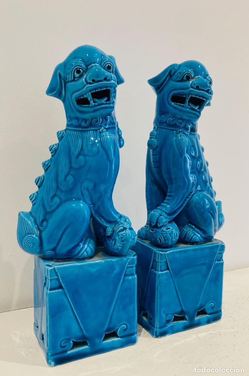 Antig&uuml;edades: Pareja de Perros Guardianes Foo. China - Foto 3