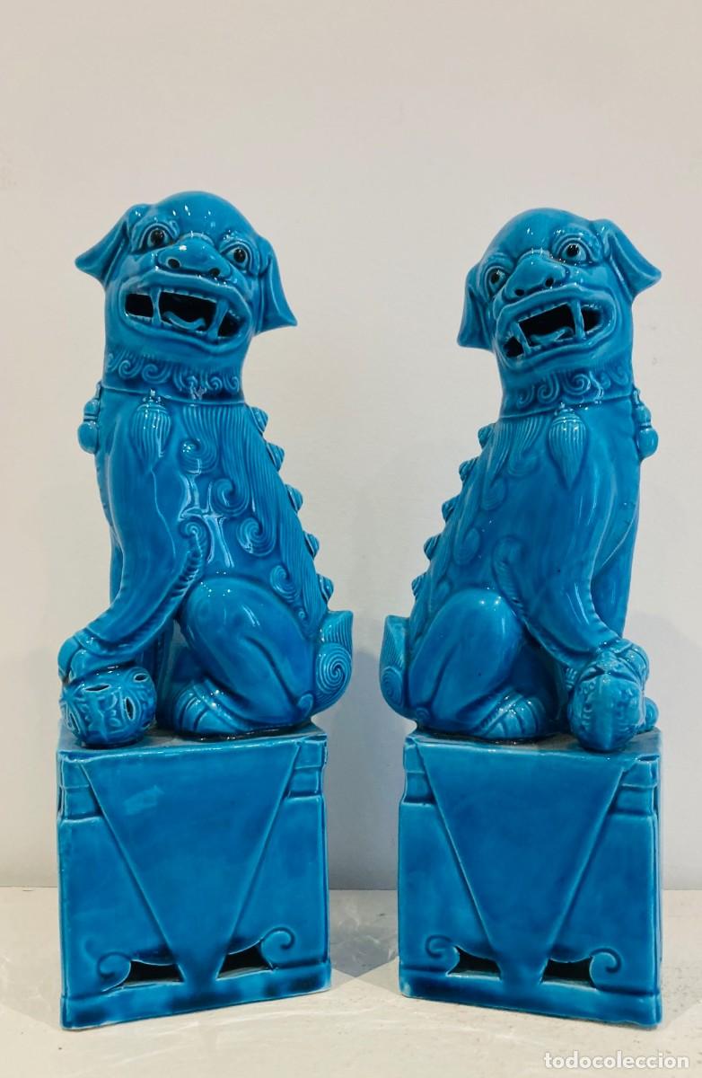 Antig&uuml;edades: Pareja de Perros Guardianes Foo. China - Foto 4