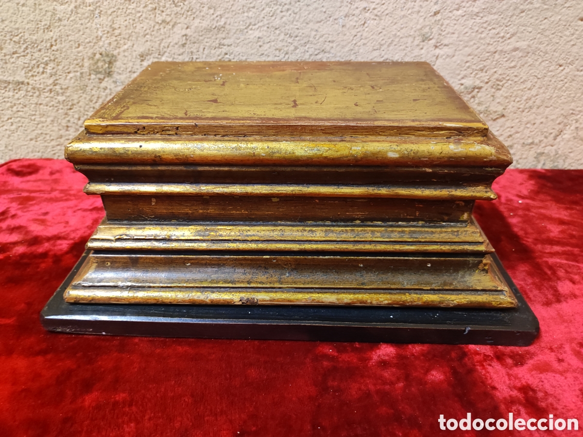 Antig&uuml;edades: Peana madera policromada - Foto 1