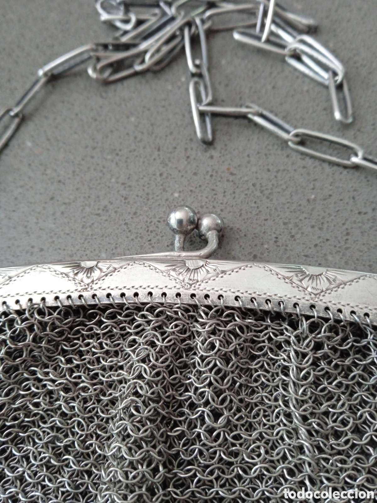 Antig&uuml;edades: Bolso de plata malla Art Deco - Foto 2