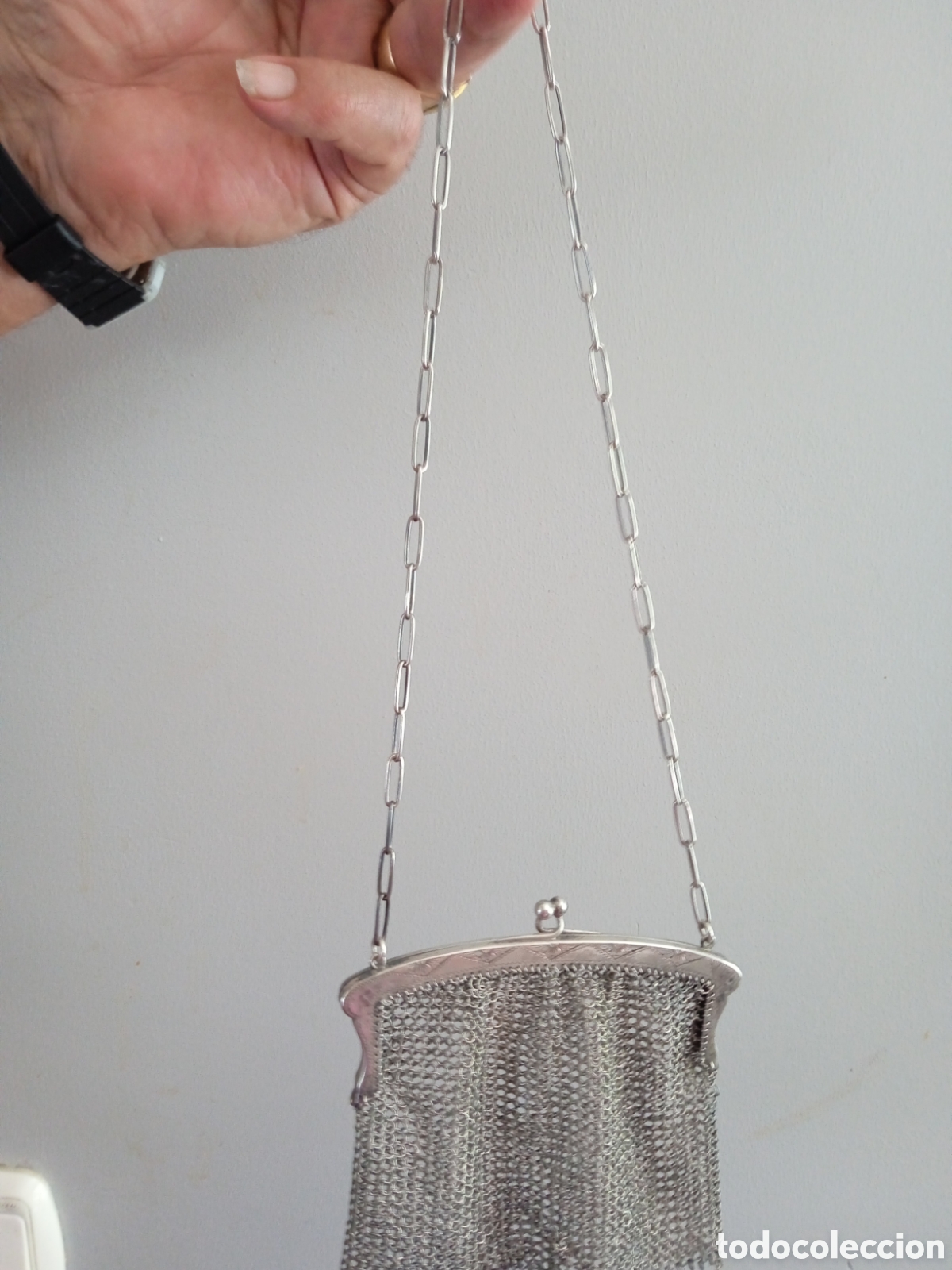 Antig&uuml;edades: Bolso de plata malla Art Deco - Foto 3