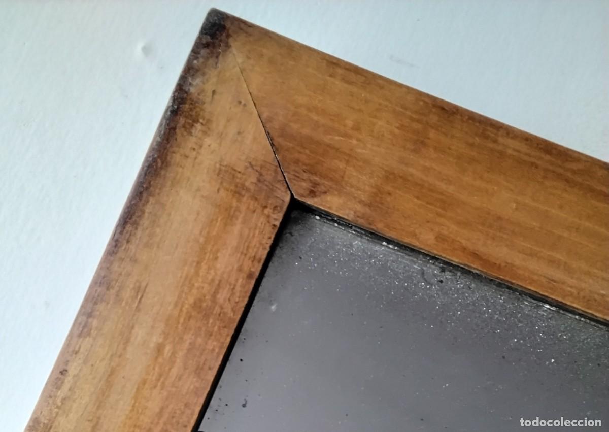 Antig&uuml;edades: Espejo siglo XIX biselado, madera cerezo - Foto 4