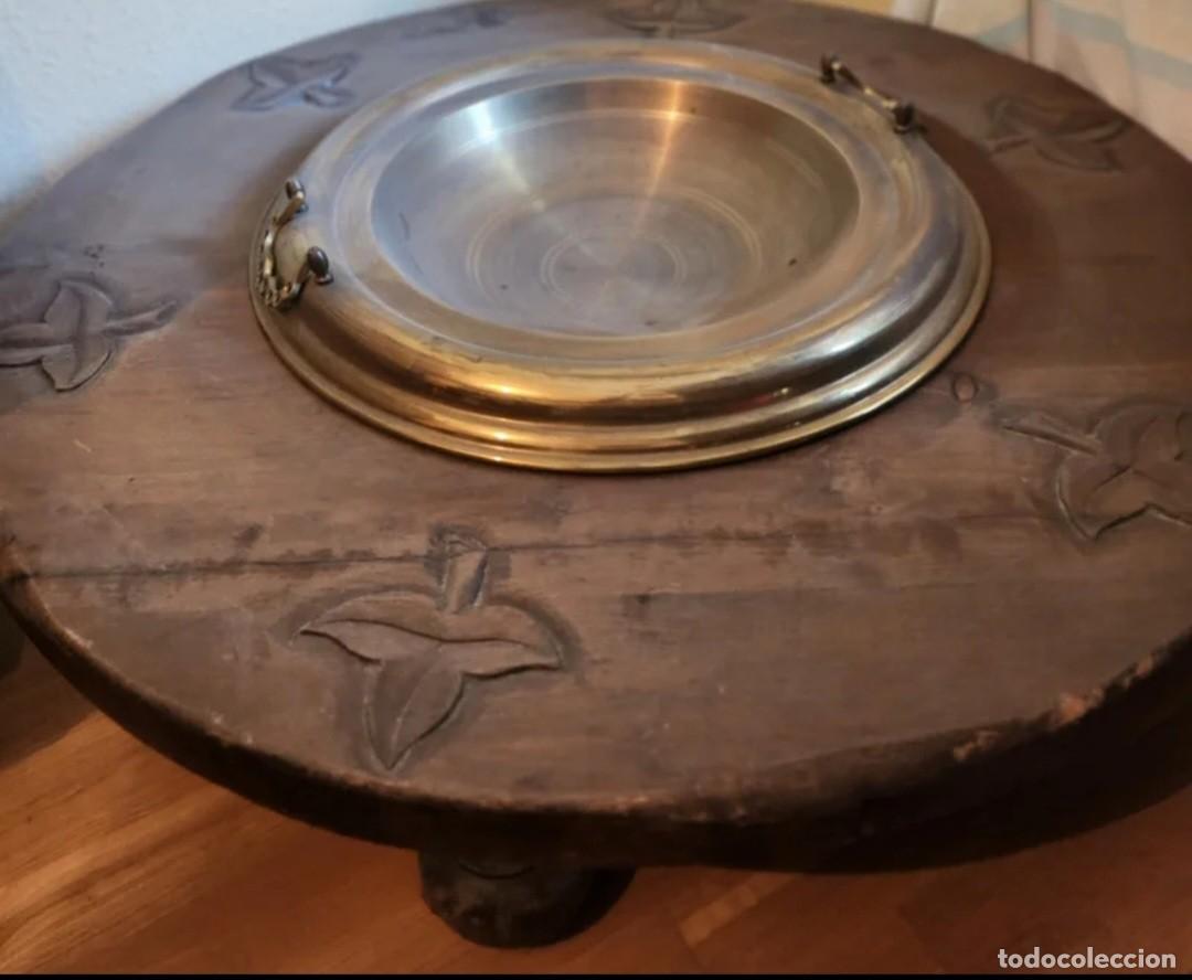 Antig&uuml;edades: Brasero centenario madera y cobre - Foto 1