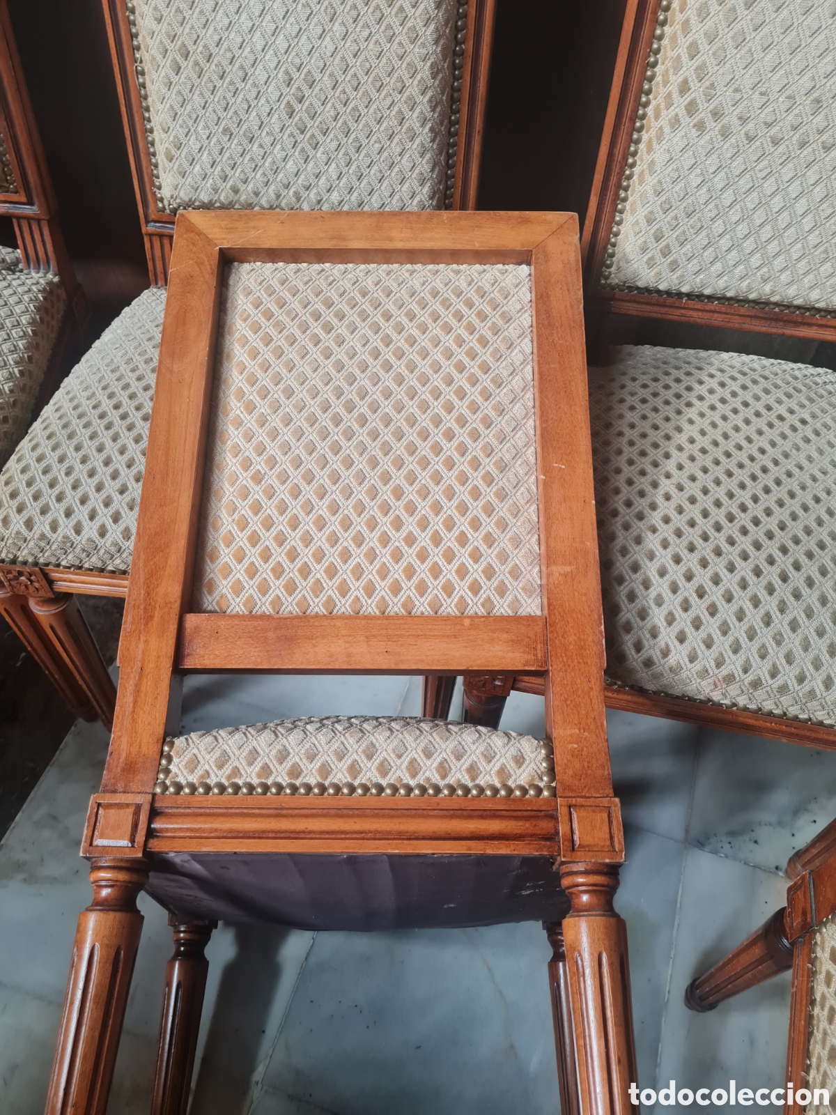 Antig&uuml;edades: Lote de 6 sillas estilo Luis 16 - Foto 2