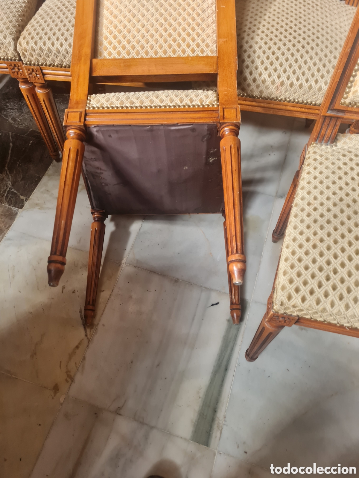 Antig&uuml;edades: Lote de 6 sillas estilo Luis 16 - Foto 3