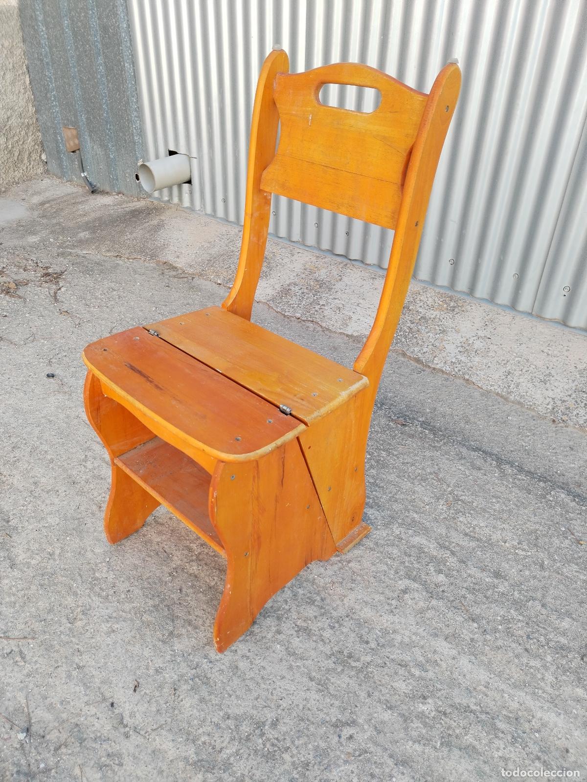 Antig&uuml;edades: silla escalera de libros - Foto 4