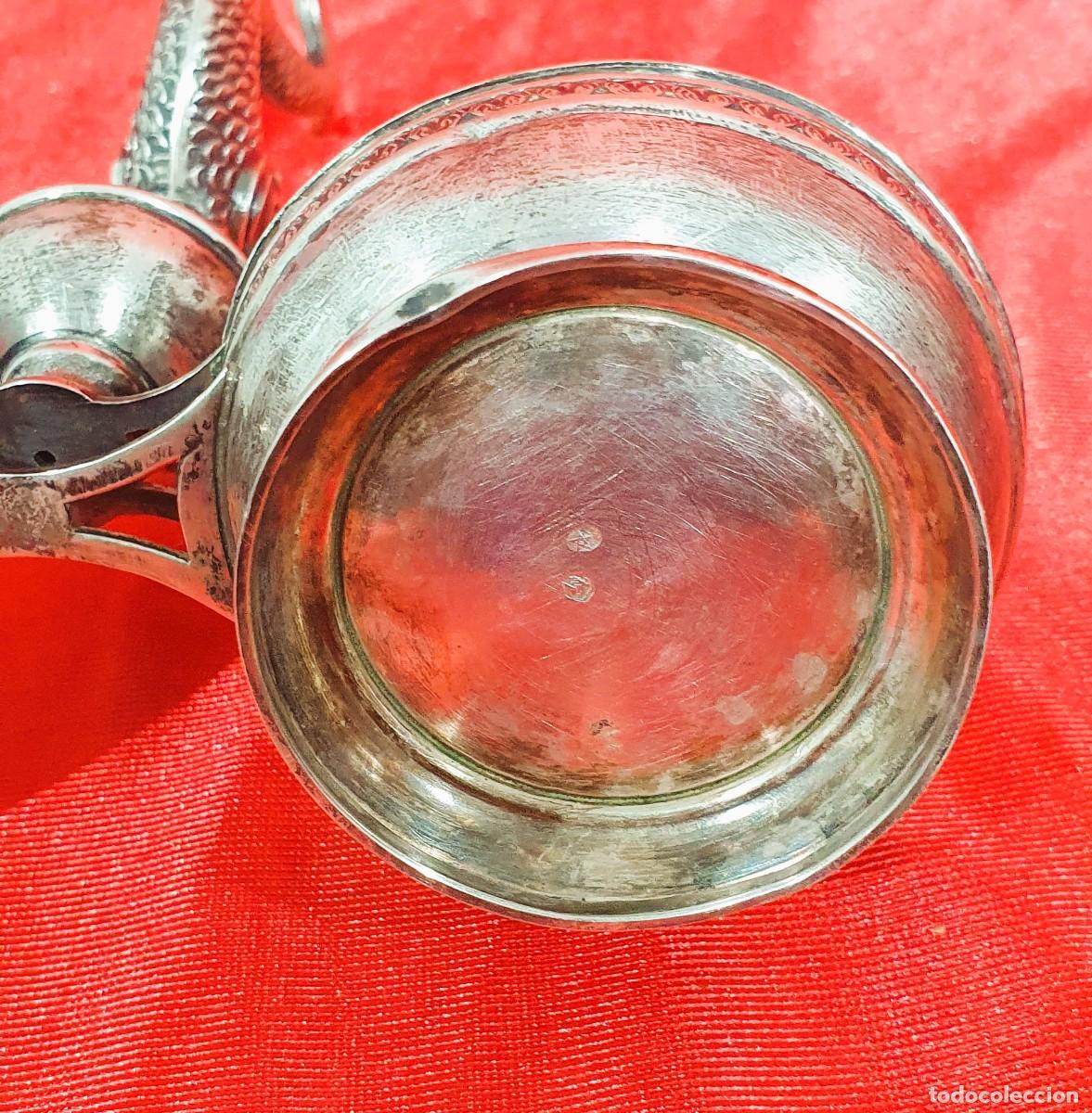 Antig&uuml;edades: Vinagrera/aceitera antigua de plata - Foto 6