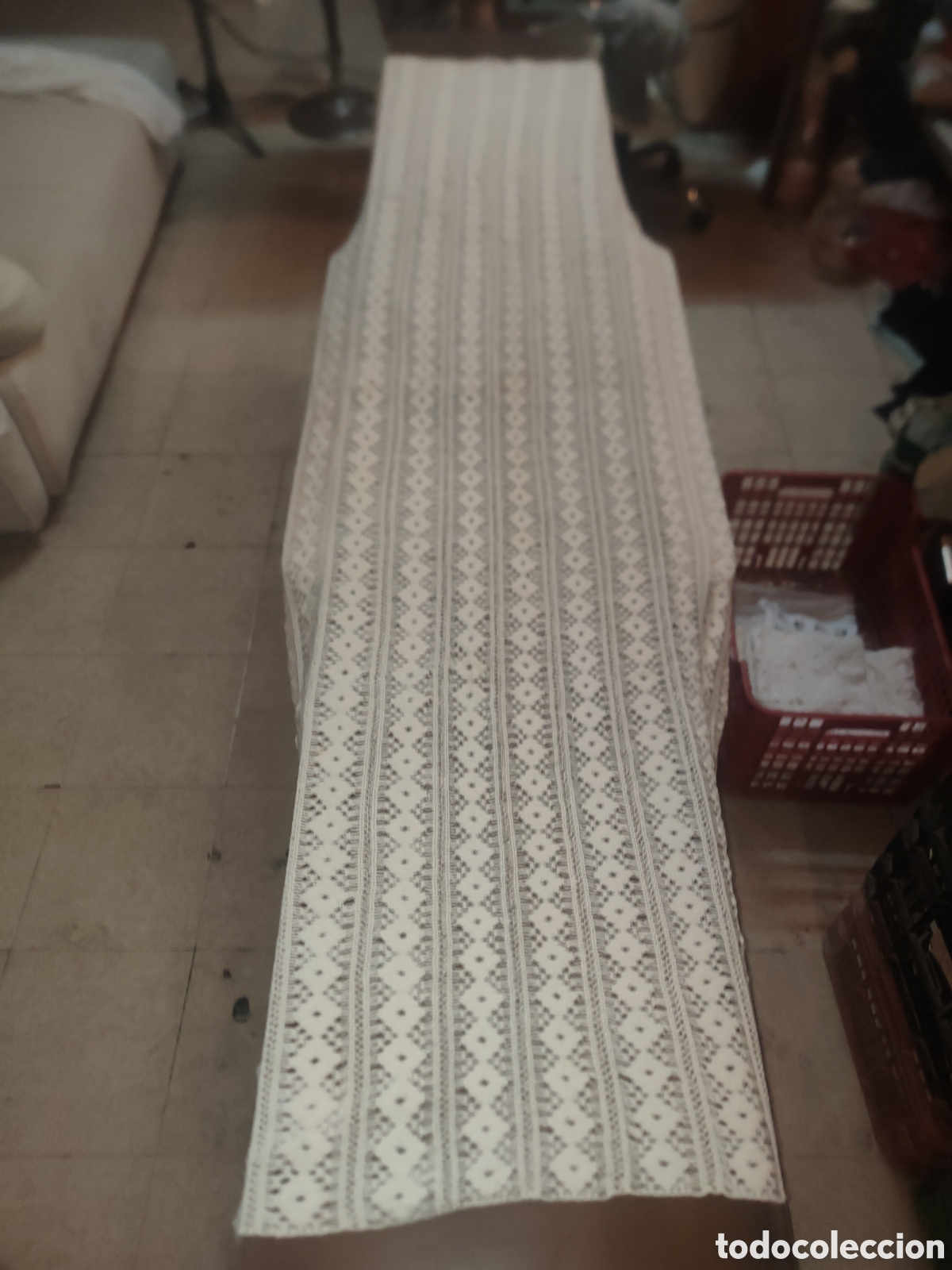 Antig&uuml;edades: Mantel para mesa ,hecho a mano - Foto 1