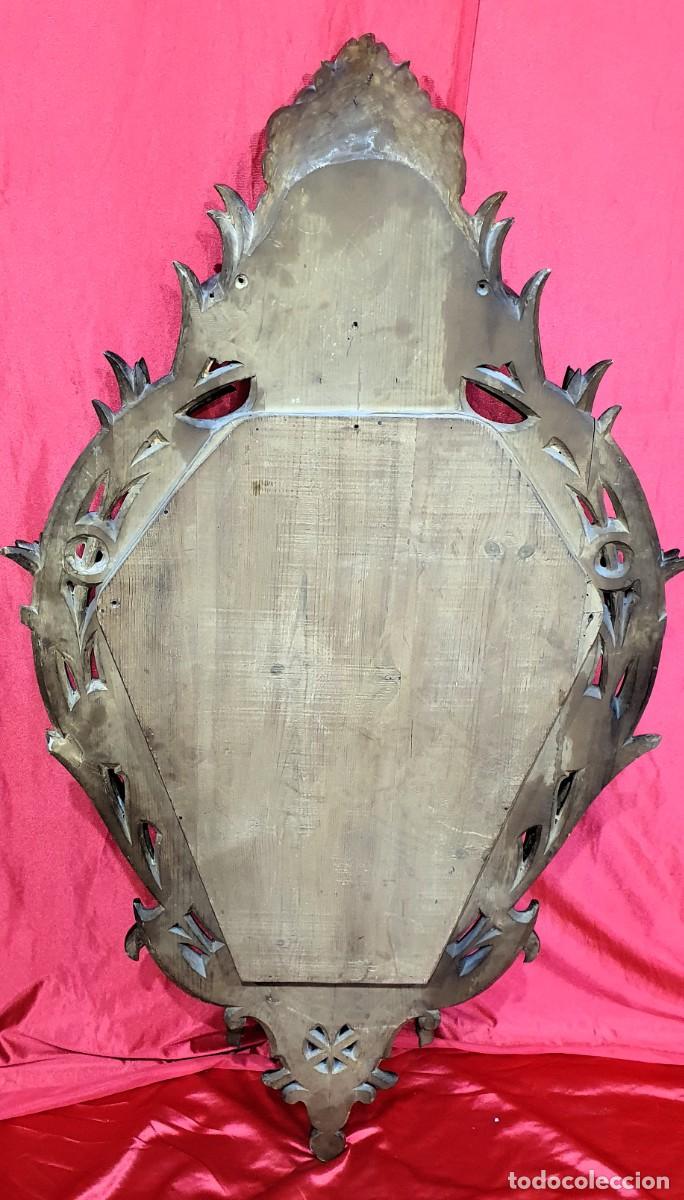 Antig&uuml;edades: Antiguo espejo de madera tallada - Foto 7