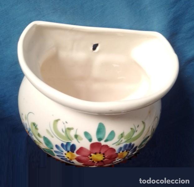 Antig&uuml;edades: Macetero barro esmaltado Lorca - Foto 2