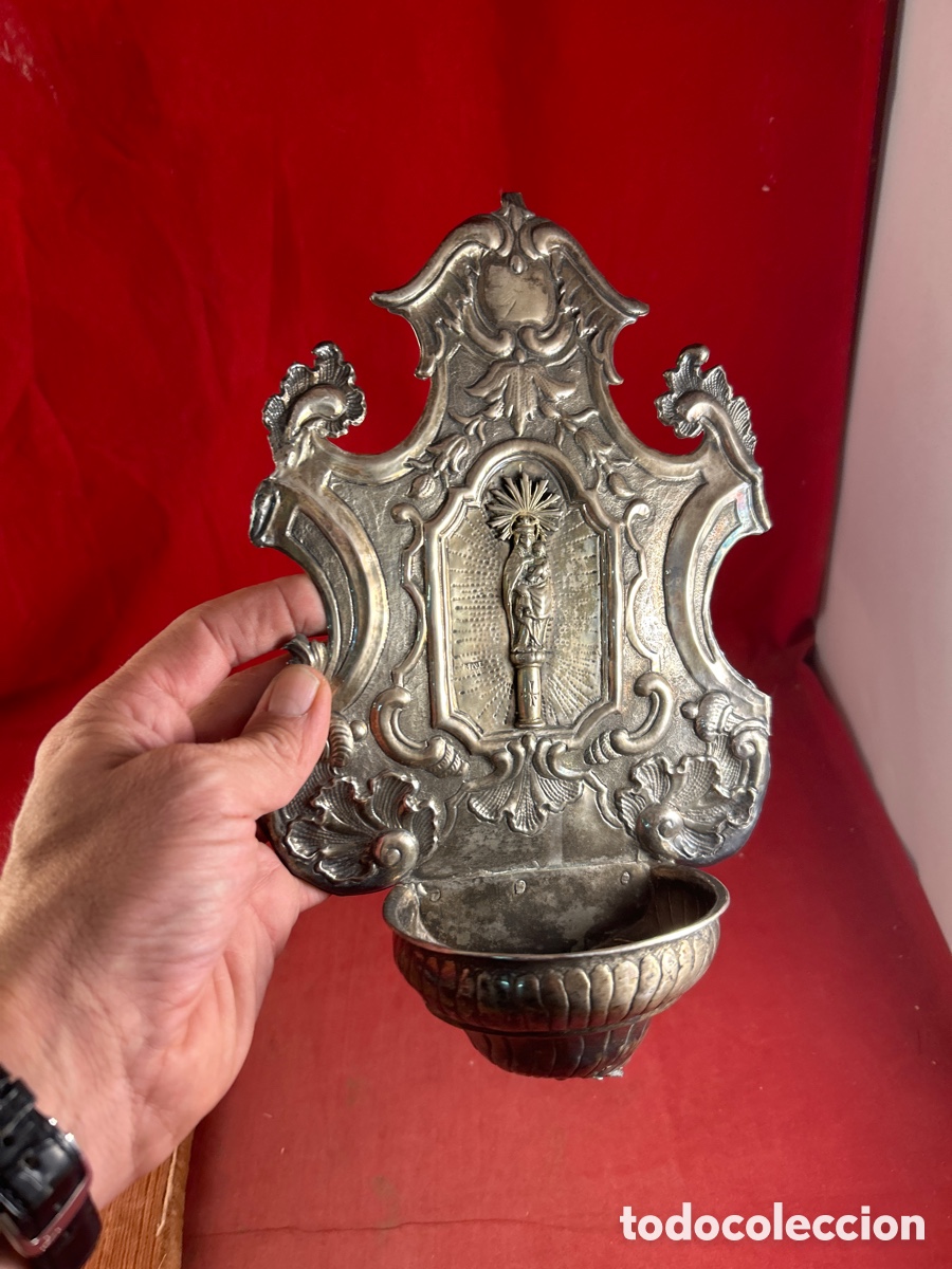Antig&uuml;edades: ANTIGUA BENDITERA DE PLATA - Foto 9