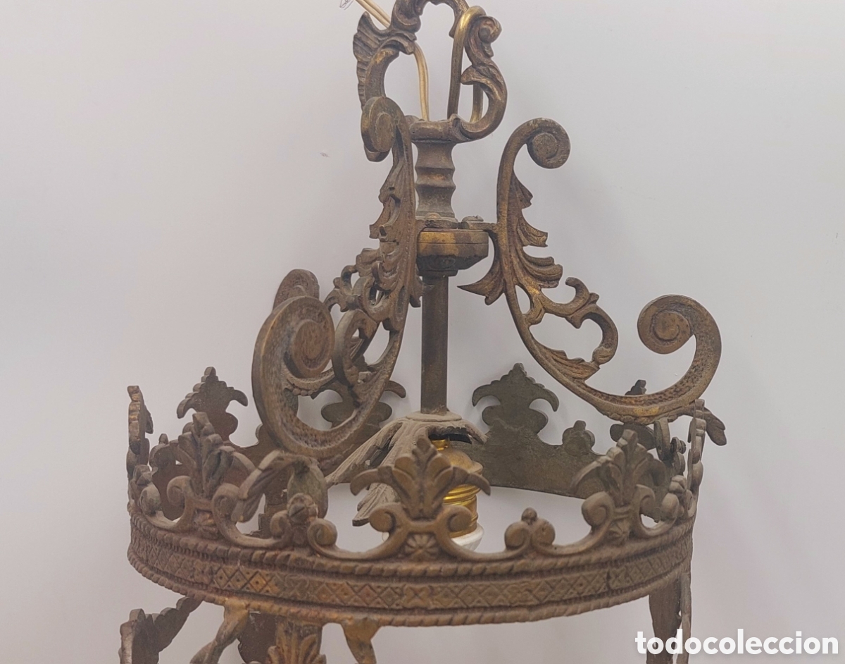 Antig&uuml;edades: ANTIGUO FAROL ISABELINO DE BRONCE - Foto 2