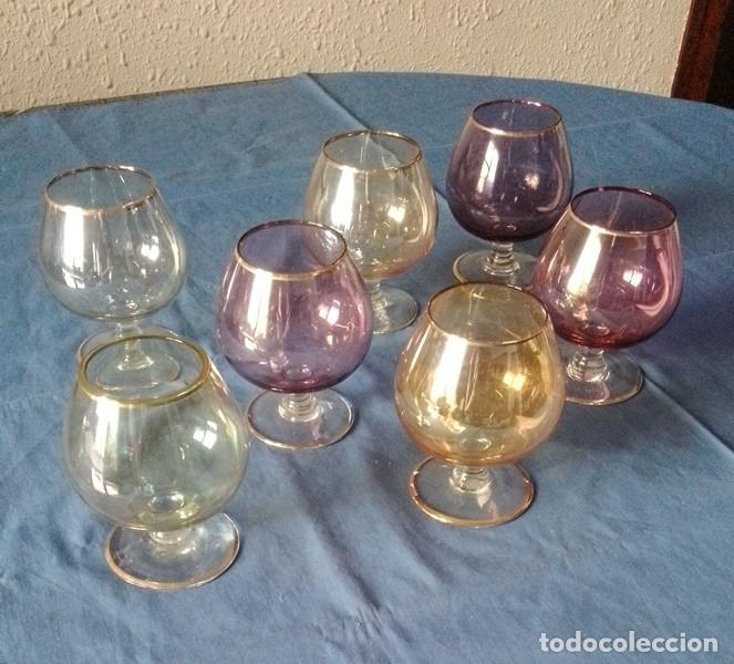 Antig&uuml;edades: 7 copas de brandy cristal - Foto 1