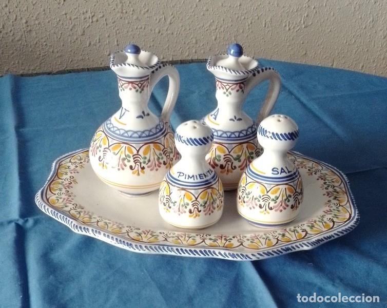 Antig&uuml;edades: Conjunto aceiteras con bandeja Fuente - Foto 1