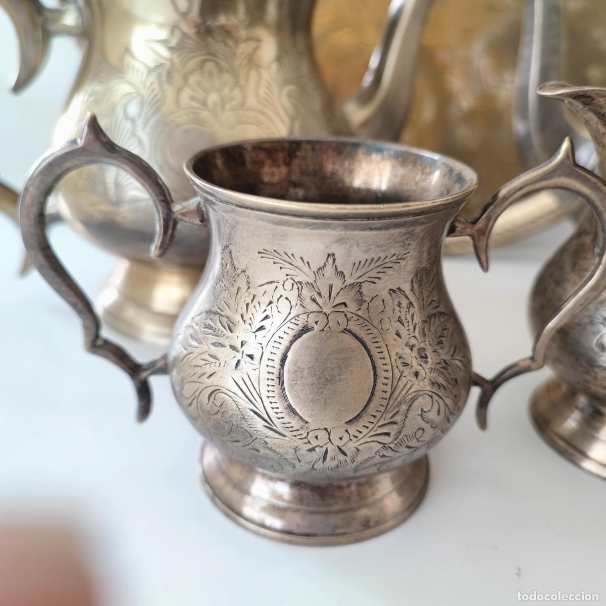 Antig&uuml;edades: Juego de t&eacute; de plata inglesa E.P.N.S - Foto 5