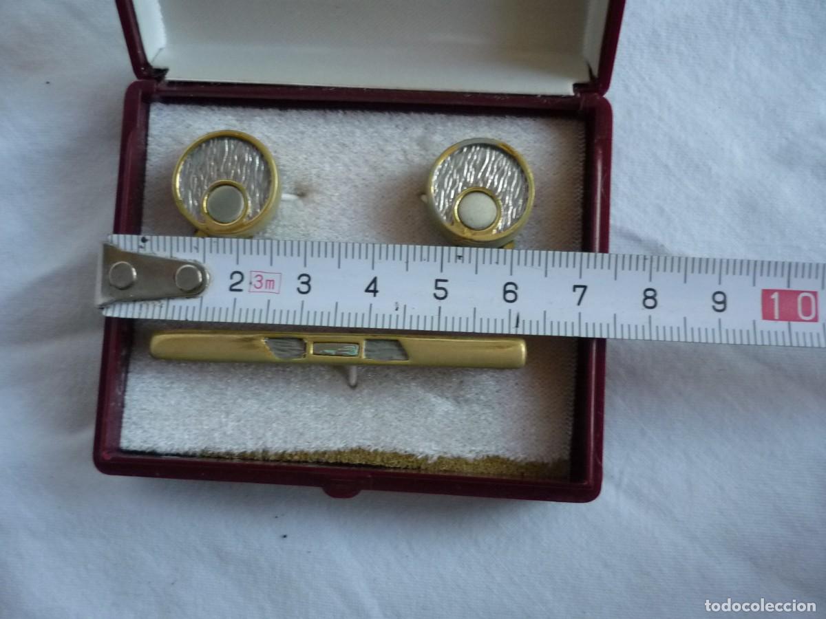 Antig&uuml;edades: Juego de gemelos de clip + pinza de corbata - Foto 4